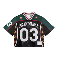 Offre Spéciale Sublimation surdimensionné Boxy T-Shirt coupe ample col en V maillot de football américain rétro football Streetwear fait maille
