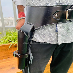 หนังแท้คาวบอยตะวันตกแบบเปิดปลายเท้าซองหนังล่าสัตว์พร้อมเข็มขัดปรับได้ทำด้วยมือคุณภาพสูงแบบกำหนดเองใหม่ - Product Image 2