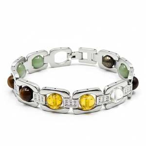 Pulsera de Cristal Unisex con Piedra Magnética de Pirita para la Riqueza y la Prosperidad - Product Image 1