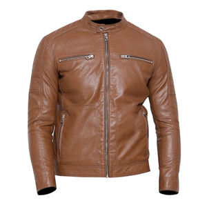 Veste en cuir véritable décontractée pour hommes Manteau court à revers pour hommes Printemps Automne Hiver Veste en cuir souple Veste en peau de vache véritable 100% pour hommes - Product Image 5