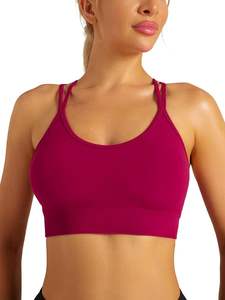 Sujetador deportivo de calidad superior para mujer, sujetador de entrenamiento sólido de Color personalizado para Yoga y entrenamiento, de Spandex Material, recién llegado - Product Image 3