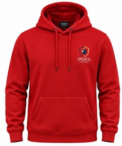 Sudadera con Capucha Roja para Hombre de Index Apparel, con Logotipo Bordado, Corte Regular Informal, para Otoño - Product Image 1
