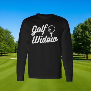 <b>Golf</b> Widow or Lonely Wife Cute Golfer Mom <b>Long</b> <b>Sleeve</b> T-Shirt Promotional <b>Polo</b> Shirts - Product Image 3