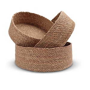 2025 Set of 3 Tabletop Decorative Rattan Basket Attractive Design Round Shape <b>Fruit</b> <b>Storage</b> Basket for Home and Kitchen in Bulk - Product Image 1