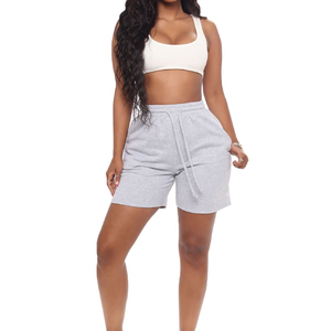 Short en coton éponge français pour femme avec poches Short de survêtement décontracté d'entraînement d'été respirant - Product Image 4