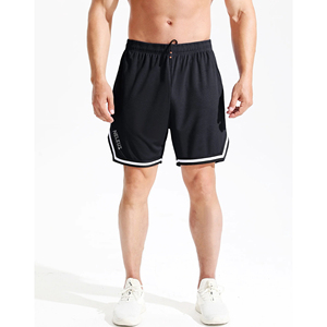 Pantalones cortos deportivos informales para hombre, ropa de calle bordada, algodón encurtido, patrón sólido, decoración, servicio OEM - Product Image 5