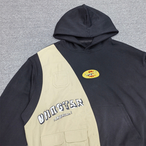 Sweat à capuche d'hiver pour homme personnalisé, haute qualité, 100% coton, lavage à l'acide, broderie, patchwork, impression sérigraphique, coupe classique - Product Image 2