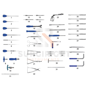 Juego de instrumentos de sistema de fijación espinal interna para jaula de columna lumbar interna posterior Juego de instrumentos con caja de Surgiright - Product Image 1