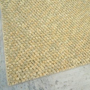 Soie/laine touffetée à la main personnalisée ondulation de luxe moderne haute pile tapis gris boucle pile mur à mur enfants bureau à domicile hôtel-fait Inde - Product Image 3