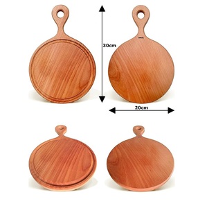 Planche à pizza noire en bois, outil de service, avec poignée en bois, jetable, marque TQC, origine Uttar Pradesh, format adapté - Product Image 1