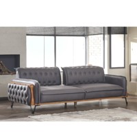 Ensemble de canapés en bois moderne de luxe européen Seren - Canapé Chesterfield modulaire trois places pour appartement, cuisine, entrepôt, villa - Best-seller