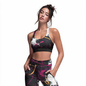 Sportswear Sublimation Bra Women Racer-<b>Back</b> Fitness Crop Top Ladies Gym Fitness Exercise Printed Bra Women's - Product Image 2