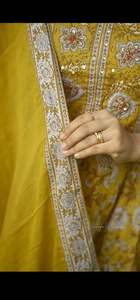 Heavy Designer Party Wear Pure Cotton Beautiful Sanganeri Printed Anarkali <b>Kurta</b> With Elegant Flaired and Pant Dupatta - Product Image 4