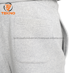 Pantalones de chándal de algodón 100% para hombre, pantalones de entrenamiento de cintura media de rizo francés con bolsillos estampados informales tejidos elásticos - Product Image 5