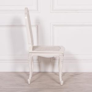 <b>White</b> French Provencal Rattan <b>Dining</b> <b>Chair</b> Made Of Solid Teak Wood High Quality With Rattan For Indoor Use - Product Image 2