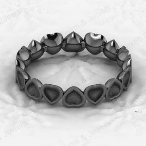 925 Genuine Sterling Silver Semi Mount <b>Ring</b> Ultimate Heart Bezel Eternity <b>Blank</b> Design Resin Ashes Good Keepsake Jewelry - Product Image 6