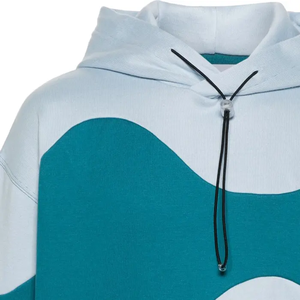 Sudadera con Capucha de Diseño Moderno en Dos Tonos, con Paneles Ondulados y Cordón Ajustable, Sudadera Holgada con Dobladillo Acanalado, de Poliéster/Algodón, para Invierno - Product Image 6