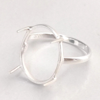 7-30 MM forme ovale 925 argent Sterling plaine pince broche réglage anneau taille US-6 solide lunette tasse Fine trouver des bijoux