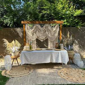 Boho Macrame Wedding <b>Backdrop</b> Chic Bohemian Decor <b>Party</b> <b>Backdrop</b> Wall for Weddings - Product Image 2