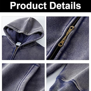 เสื้อมีฮู้ดใช้ได้ทั้งชายและหญิงกระเป๋าทรงหลวมไซส์ใหญ่พิเศษพิมพ์โลโก้สีจางลงจากผ้าคอตตอนสำหรับฤดูหนาว - Product Image 6