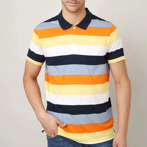 เสื้อโปโลชายลายทางสำหรับเล่นกอล์ฟ แขนสั้น คอปกคลาสสิก สไตล์ลำลอง ใส่เล่นกีฬาได้ หลายสี หลายขนาด รับผลิตแบรนด์ส่วนตัว ลดราคาฤดูร้อน - Product Image 1