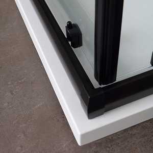 90X90 Matt <b>Black</b> Profile and Transparent Glass Shower Enclosure with H 190 Ceiling <b>Modern</b> <b>Bathroom</b> <b>Accessory</b> - Product Image 3