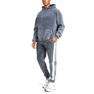 Mode hivernale, vente en gros, imprimé sur mesure, délavé à l'acide, survêtement à capuche pour hommes, survêtement de qualité OEM - Product Image 1