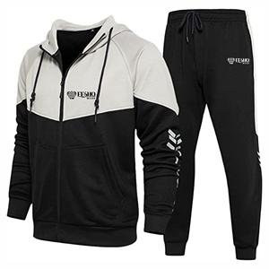 Conjunto de chándal de 2 piezas sólido con capucha de invierno hecho a medida para hombre Jersey de moda - Product Image 3