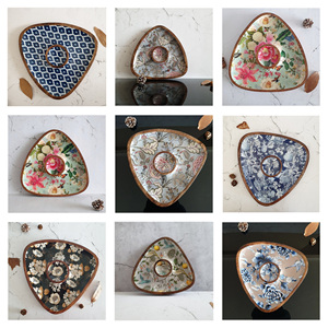 Plateau de service en résine de Style Ins rond de luxe avec incrustation de nacre nouveau support de gâteau Design pour cuisine Restaurant décor à la maison - Product Image 5