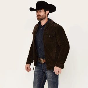 แจ็กเก็ตหนังนิ่มผู้ชายยอดนิยมฤดูใบไม้ร่วงเสื้อแจ็คเก็ตผ้าใบ PU มีซิป - Product Image 1