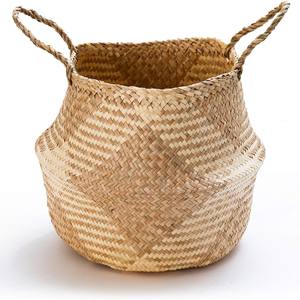 Panier à linge en herbe de mer haut de gamme paniers à ventre en paille naturelle pliables de haute qualité - Product Image 5