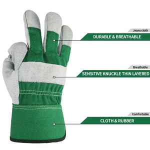 Gants de travail en cuir de vachette, résistants et durables, pour la construction, le jardinage, l'usage industriel - Product Image 5