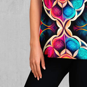 Débardeur côtelé en maille décontracté sans manches pour femme avec boutons, en polyester/coton, séchage rapide et respirant, écologique - Product Image 6