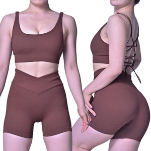 Conjunto de ropa de yoga Sexy de moda única para mujer, ropa deportiva atlética sin costuras, conjuntos de ropa deportiva de ocio, ropa de entrenamiento - Product Image 4