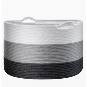 Beautiful Shades Macrame Basket Fibre Basket For Bathroom <b>Storage</b> Laundry <b>Organisation</b> And Boho Home Styling From India - Product Image 1