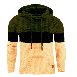 Sweat à capuche décontracté pour homme en molleton 100 % coton tricoté chaud à manches longues pour l'automne - Product Image 3