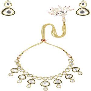 Royal Gold Meenakari Work Kundan collar conjunto hecho a mano joyería india tradicional para bodas fiestas ropa festiva - Product Image 1