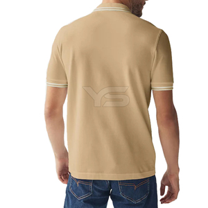 Custom Classic Fit Ribbed Collar Polo-Spandex Cotton <b>Mixed</b> <b>Fabric</b> Short Sleeve Men's Golf Polo Shirts With Ribbed Cuffs - Product Image 3