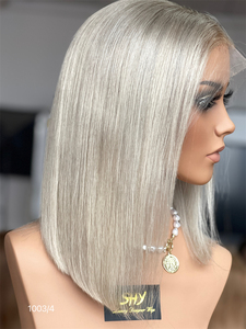 Peluca larga recta rubia ceniza 5,0 nudos individuales banda ajustable transparente para encaje frontal en cualquier lugar salón de despedida cabello humano - Product Image 4