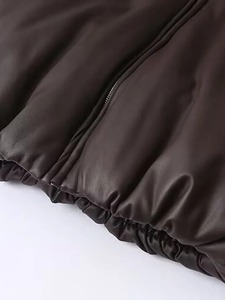 แจ็กเก็ตหนังสั้นลำลองสำหรับผู้หญิงขนาด XL เสื้อโค้ทพิมพ์ลายสำหรับขี่มอเตอร์ไซค์มีปกและซิป - Product Image 6