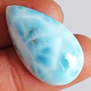 Cabujón Larimar Natural tamaño 3-21 MM liso pulido Larimar azul pectolita Stefilia piedra para colgante collar joyería - Product Image 4