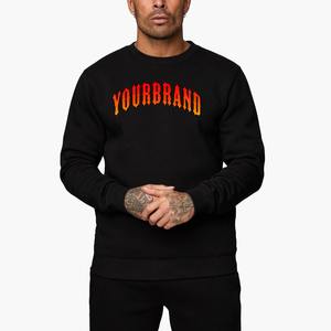 เสื้อสเวตเชิ้ตผู้ชาย ODM สตรีทแวร์ ผ้าฝ้าย 100% สีดำ ทรงโอเวอร์ไซส์ หนานุ่ม พิมพ์ลายโลโก้ด้านหน้า สไตล์ลำลอง - Product Image 5