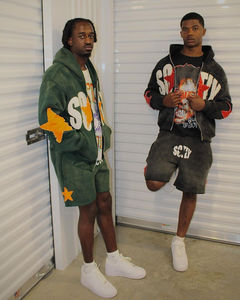 Wholesale Custom Clothing 100% Cotton In Pink Color Men's <b>Hoodie</b> <b>Shorts</b> Set Two Pieces <b>Short</b> Set - Product Image 4