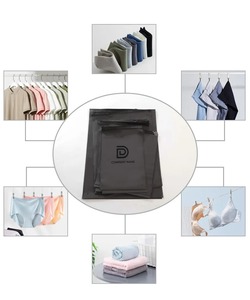 Sac d'emballage pour vêtements en CPE noir mat givré avec fermeture éclair, sac en plastique pour T-shirt, pantalon, sweat à capuche, emballage pour vêtements, en stock - Product Image 4