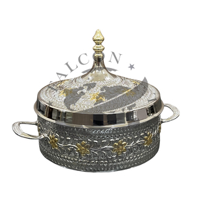 Casserole en laiton plaqué nickel et or faite à la main de luxe équipement alimentaire Hotpot multifonctionnel - Product Image 1