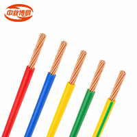 Fil de construction en cuivre sans oxygène flexible multibrins BVR, isolé en PVC, 450/750V/600V, 0,5-1 mm, installation électrique intérieure