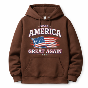 <b>Mens</b> Premium Cotton <b>Fleece</b> Hoodie Make America Great Again Printed Pullover Winter Streetwear Casual <b>Hooded</b> Sweatshirt 2026 - Product Image 1