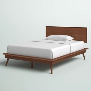 Cadre de lit à plateforme en noyer, style minimaliste - Product Image 2