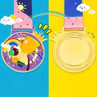Médaille dorée personnalisée avec impression UV, en alliage de zinc, idéale pour les compétitions sportives, les tests d'orthographe, prix parfait pour les vainqueurs