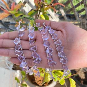 Perles de pierres précieuses en améthyste 10-15 MM perles en forme de tranche d'améthyste brin de 8 pouces perles de fabrication de bijoux - Product Image 5